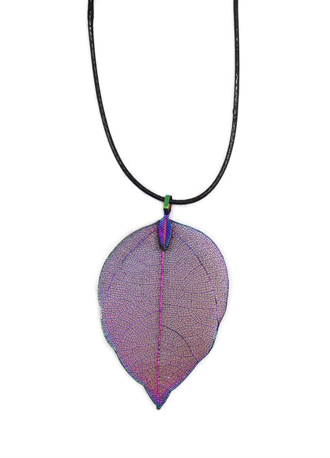 Necklace - Bravery Leaf - Lavender