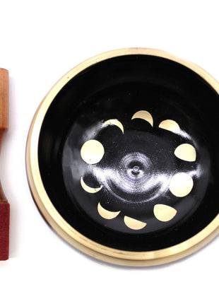 Lrg Moon Phase Singing Bowl Set- Black 14cm
