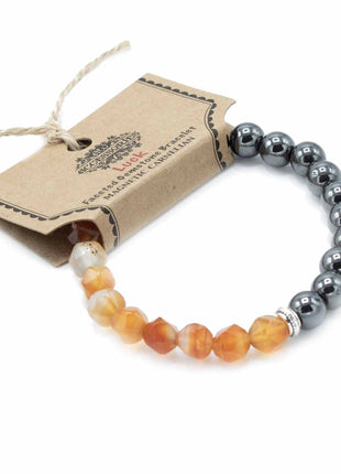 Faceted Gemstone Bracelet - Magnetic Carnelian