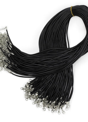 Packs Waxed Pendant Cords -  2mm x 55cm - Assorted - Black 101