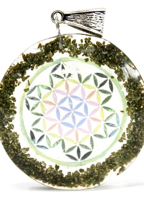 Orgonite Power Pendant - Greenstone Mandala