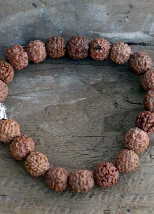 Rudraksha Buddah Bangle Mala - Brown