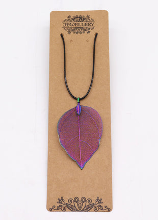 Necklace - Bravery Leaf - Lavender