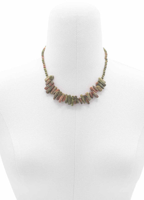 Longstone Gem Necklace - Moss Agate