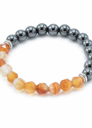 Faceted Gemstone Bracelet - Magnetic Carnelian