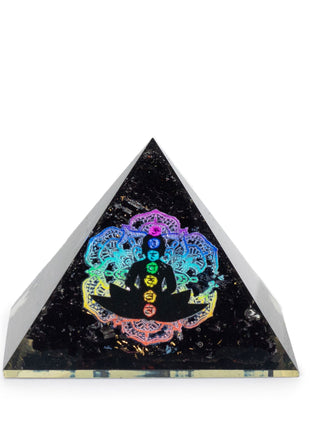 Small Organite Pryamids 5.5x4.5cm - Chakra Buddha - Black Tormaline Chips