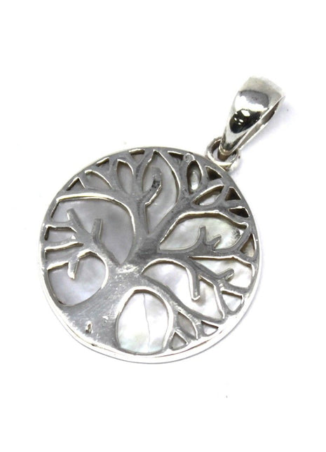Tree of Life Silver Pendent 22mm - Mother of Pearl
