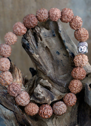 Rudraksha Buddah Bangle Mala - Brown