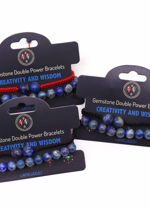 Gemstone Double Power Bracelets- Sodalite