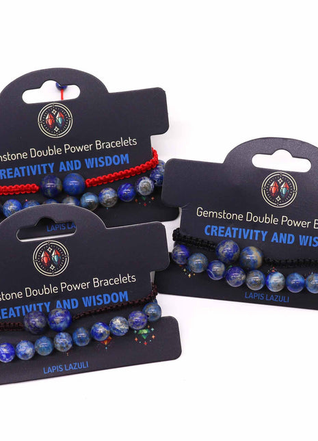 Gemstone Double Power Bracelets- Sodalite